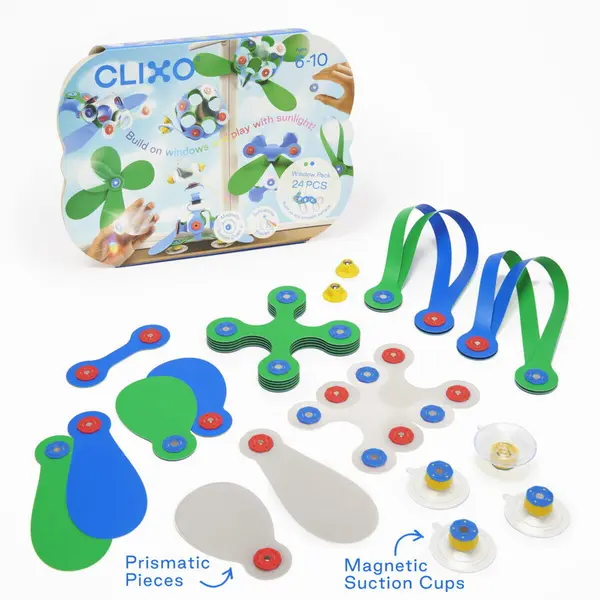 Clixo Clixo® joc magnetic de construit - Arta pe geam (24 piese)