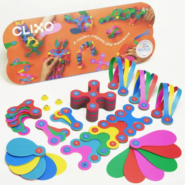 Clixo Clixo® joc magnetic de construit - Super Curcubeu (60 piese)