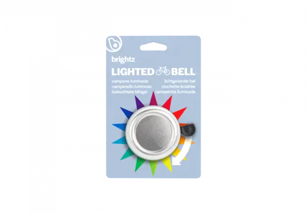 Clopotel cu lumini LED multicolore pentru bicicleta, argintiu