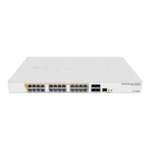 Cloud Router Switch 24 x Gigabit PoE+ Out 450W, 4 x SFP+ 10Gbps - Mikrotik CRS328-24P-4S+RM