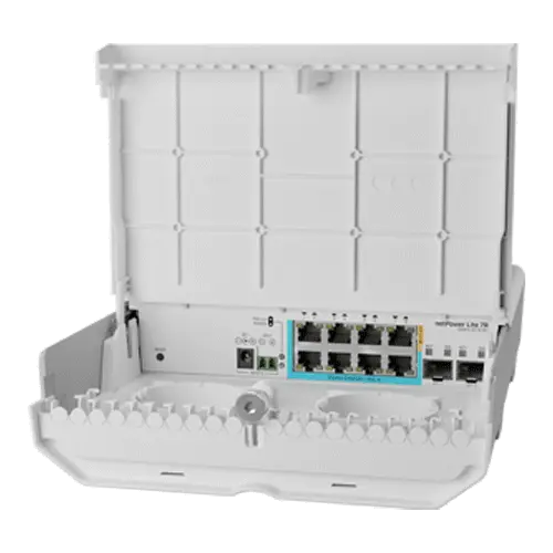 Cloud Smart Switch outdoor, 8 x Gigabit (7 PoE in), 2 x SFP+ 10Gbps - Mikrotik CSS610-1Gi-7R-2S+OUT
