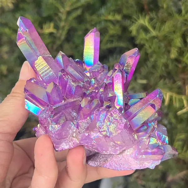 Cluster cuart incolor Aura Purple Dark | Model 3