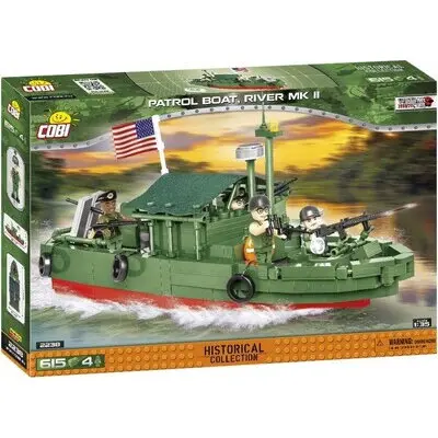 Cobi Klocki Set de constructie, Cobi, Barci de patrulare River Mk II Vietnam, 615 piese