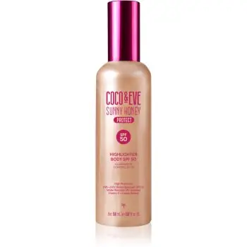 Coco & Eve Sunny Honey Highlighter Body SPF50 ser protector cu efect iluminator