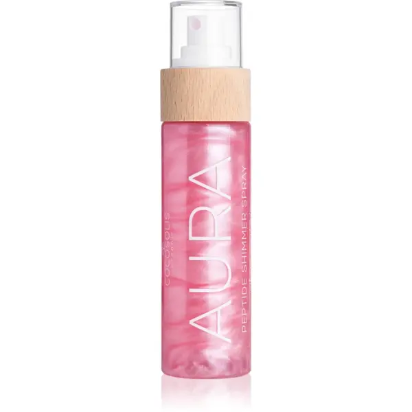 COCOSOLIS AURA Peptide Shimmer Spray spray hidratant cu efect iluminator cu parfum Strawberry Cheesecake 100 ml