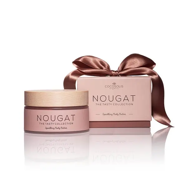 Cocosolis Nougat Sparkling Body Butter Mousse de corp hrănitoare cu particule de sclipici Volum 250 ml