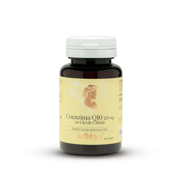 Coenzima Q10 120 mg cu Ulei de Cătină -- 60 capsule moi pentru susținerea funcției cardiovasculare, Kotys