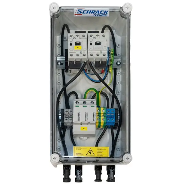 Cofret cu descarcator pentru instalatii fotovoltaice ( pentru 1 invertor ) PV-CombiBox C Prot.+Fire 1Mpp Tracker1000Vdc Schrack PVPF1501--