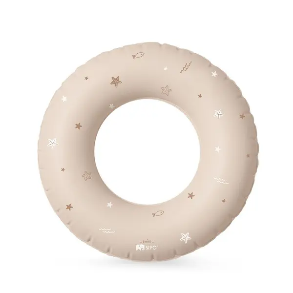 Colac gonflabil de inot Sipo Beige, 50 cm, pentru copii 3-6 ani, 15-30 kg