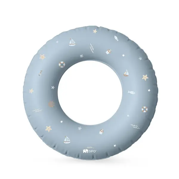 Colac gonflabil de inot Sipo Blue, 50 cm, pentru copii 3-6 ani, 15-30 kg