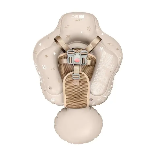 Colac gonflabil de inot Sipo Swim Pro Beige, sustinator pentru bebelusi 6-36 luni, 11-18 kg