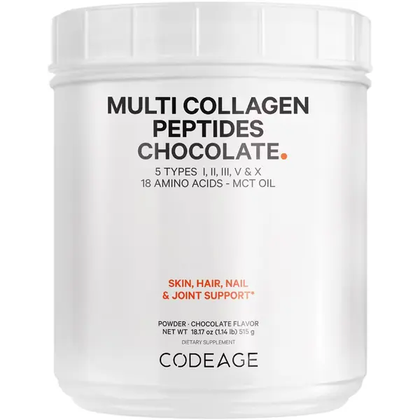 Colagen Hidrolizat din 5 Surse sub Forma de Peptide + MCT Oil cu Aroma de Ciocolata 515g