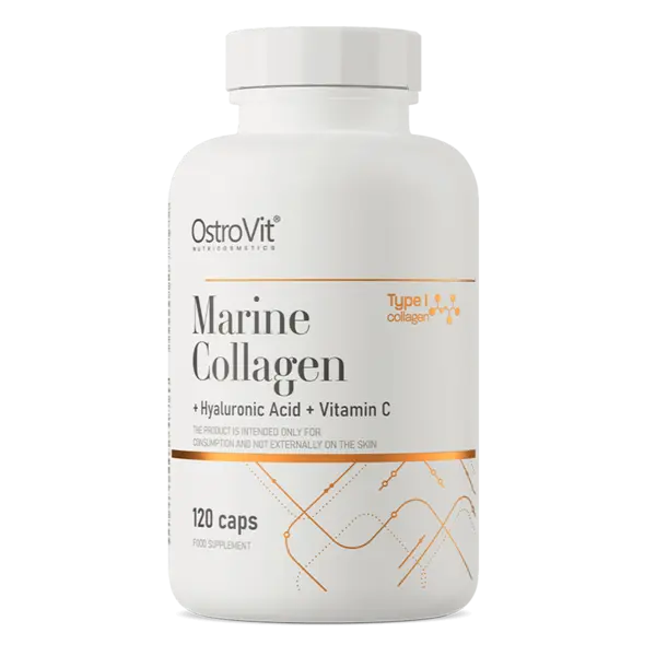 Colagen marin cu acid hialuronic si vitamina C, 120 capsule, OstroVit