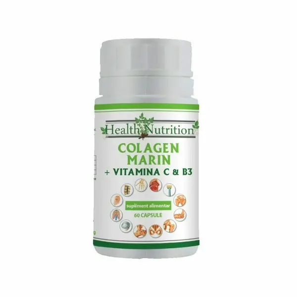 Colagen marin Forte + Vitamina B3 + Vitamina C, 60 tablete - Health Nutrition