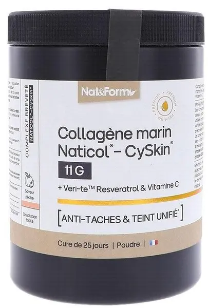 Colagen marin hidrolizat + L-cisteină, trans-resveratrol și vitamina C, 365 g, Nat&Form