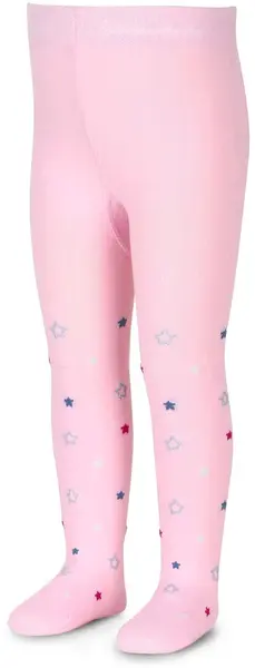 Colanți din bumbac pentru copii Sterntaler - Cu steluțe, 86 cm, 18-24 luni, roz