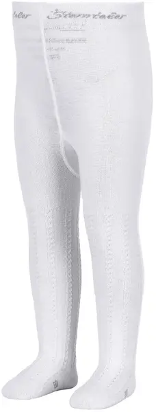 Colanți figurați din bumbac pentru copii Sterntaler - Impletitură, 68 cm, 4-6 luni, alb