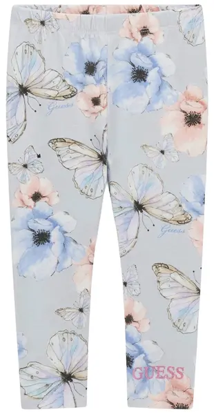 Colanți lungi pentru copii Guess - Cu flori și fluturi, multicolor, 12 luni