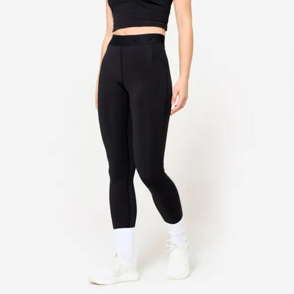 Colanți sport cu talie elastică, Negru, Damă