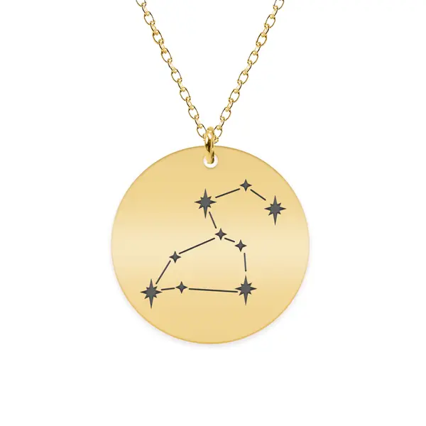 Colier argint 925 placat cu aur galben 24K personalizat cu constelatii - Leu