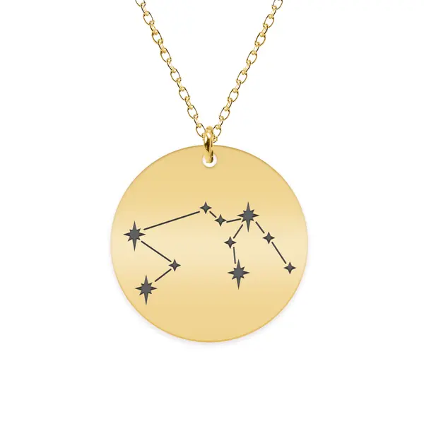 Colier argint 925 placat cu aur galben 24K personalizat cu constelatii - Varsator