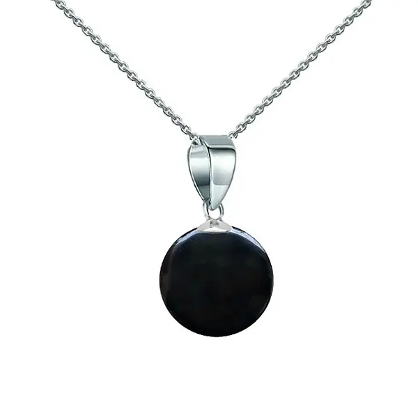 Colier Argint cu Pandantiv Argint si Piatra Semipretioasa Naturala de Onix de 8 mm