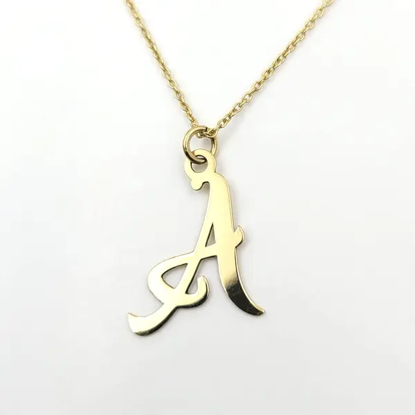 Colier aur 14k cu initiala personalizat - 45 cm ( 42 + 3 cm prelungire)