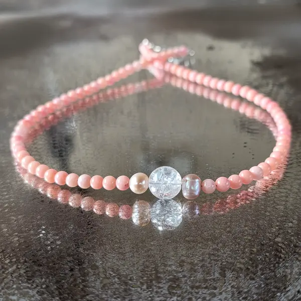 Colier coral, cuart, perle Coral Grace#21
