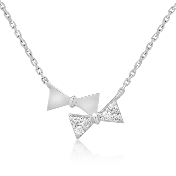 Colier cu fundite din aur alb cu diamante de 0.052ct