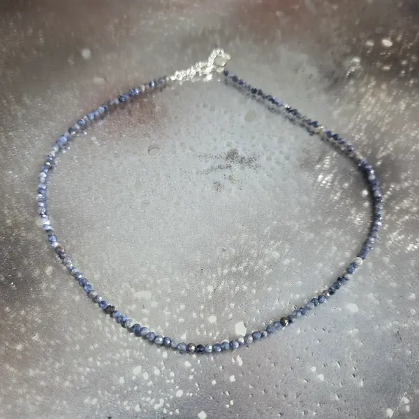Colier cu safir natural fațetat Eternal Blue#115