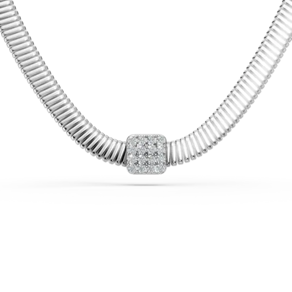 Colier din aur alb cu diamante de 0.19ct
