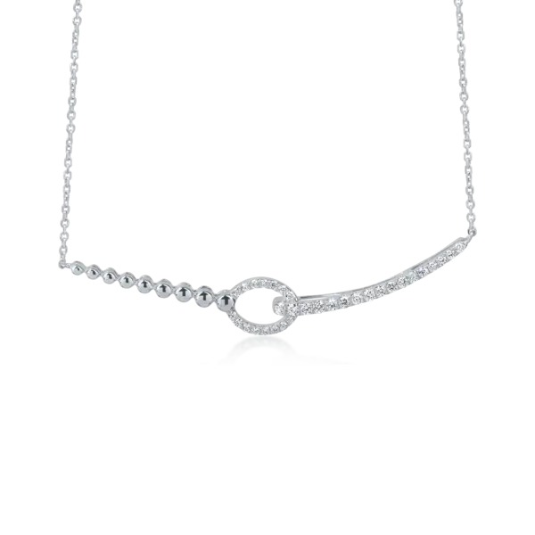 Colier din aur alb cu diamante de 0.2ct