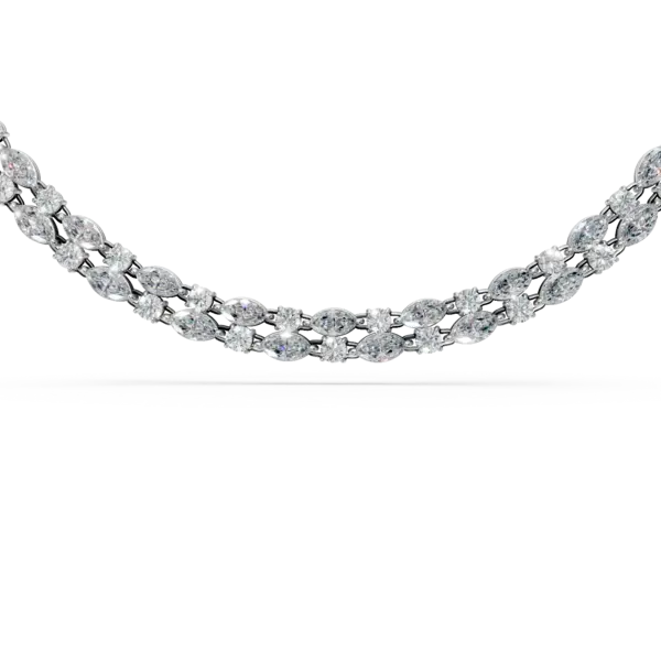 Colier din aur alb cu diamante marquise si rotunde de 11.91ct