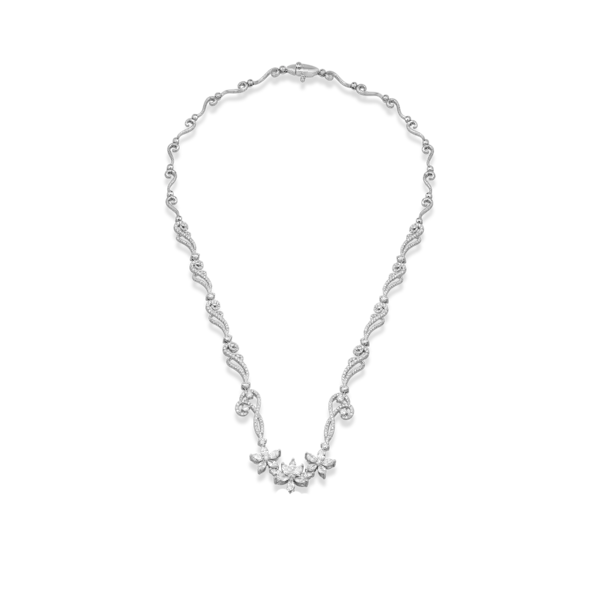 Colier din aur alb cu diamante marquise si rotunde de 4.26ct