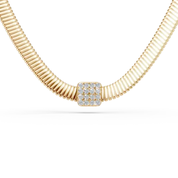 Colier din aur galben cu diamante de 0.19ct