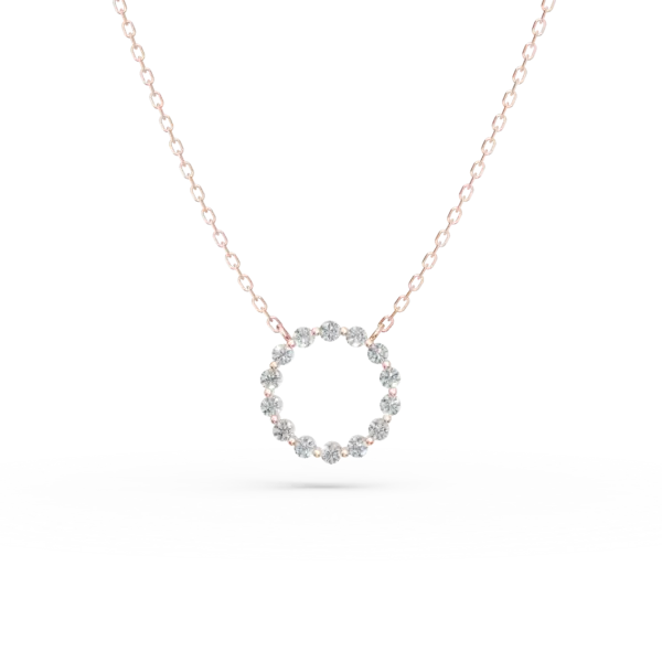 Colier din aur roz cu diamante de 0.2ct