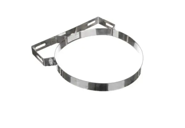 Colier din inox compatibil doar cu elemente de cos inox Fornello, dublu perete inox-inox, izolatie din vata bazaltica 40 mm, diametru interior 120 mm, pentru centrale pe lemn, carbune si peleti