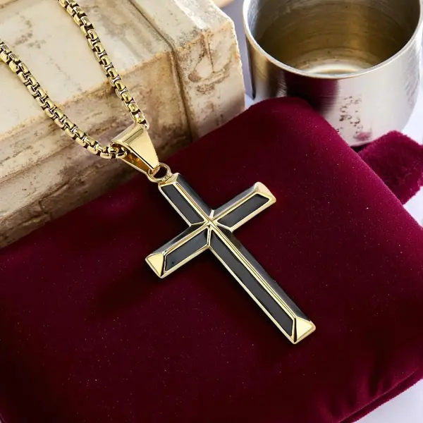 Colier Dinah, din lanț și cruciuliță aurie, sfințit pe Piatra Ungerii - Default Title