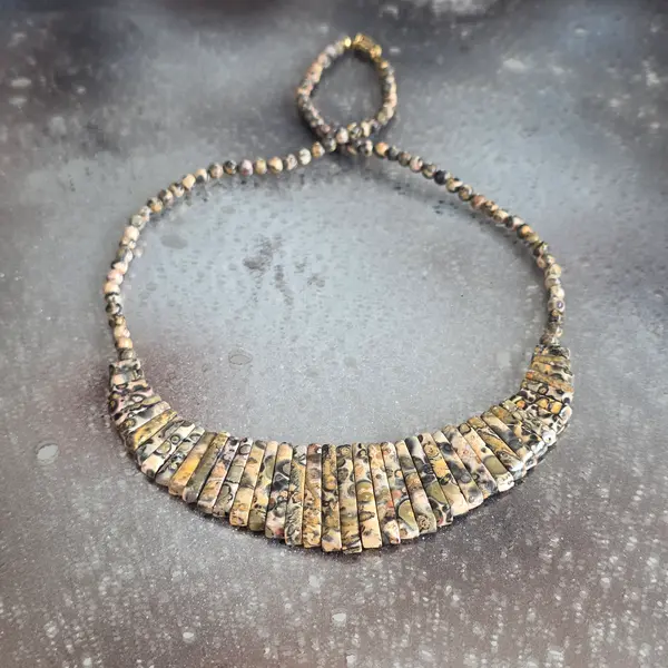 Colier egiptean jasp leopard