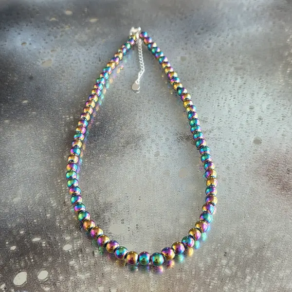 Colier hematit Rainbow #370