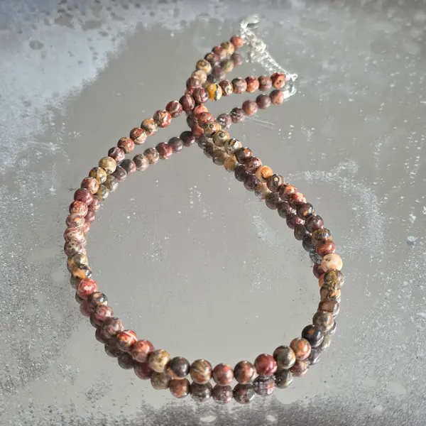 Colier jasp leopard Earth #140