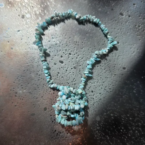 Colier lung chipsuri larimar