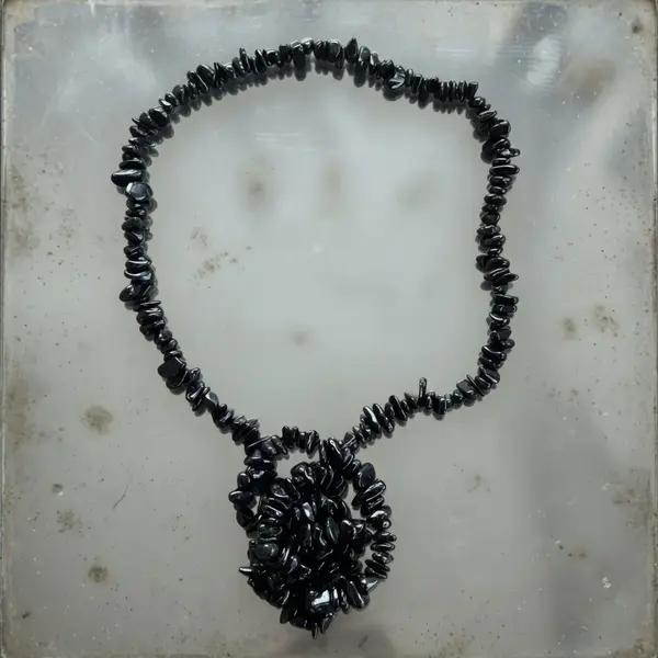 Colier lung chipsuri turmalina neagra
