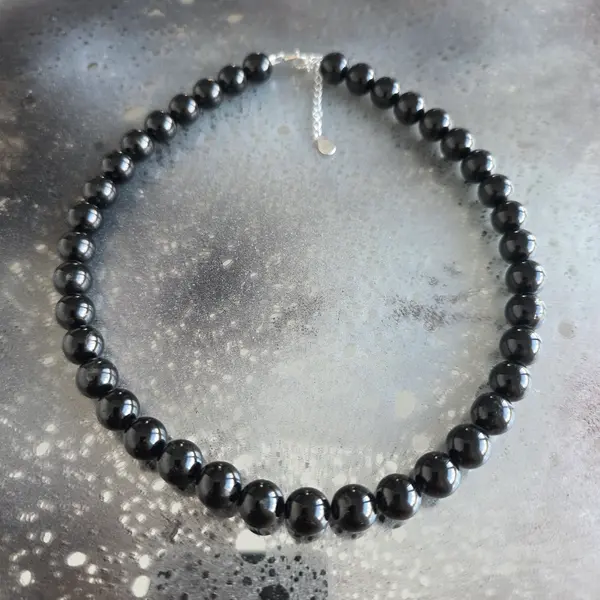 Colier obsidian negru Silence #364