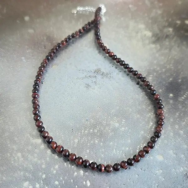 Colier ochi de tigru rosu Ancient Power #222