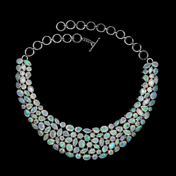 Colier opal etiopian – 147 de pietre naturale