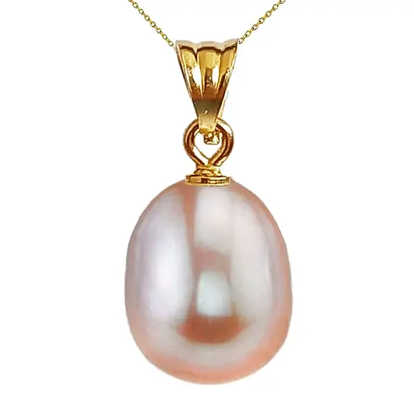 Colier Perla Naturala Lavanda, 11 9 mm, Lacrima, Aur 14K (aur 585) KASKADDA
