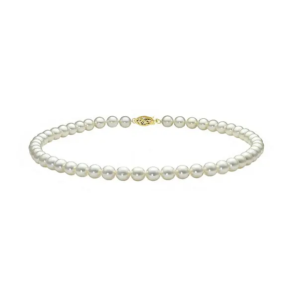 Colier Perle Akoya Japoneze 5,5-6 mm, Aur Galben 14K cu Inchizatoare Filigranata KASKADDA