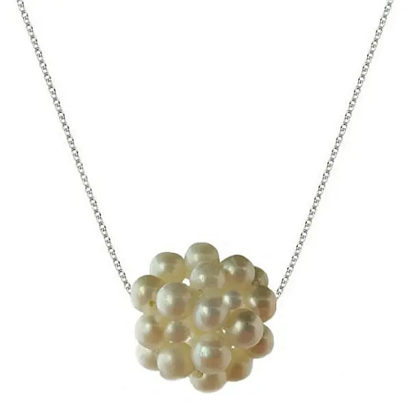 Colier Perle Naturale Albe 3-4 mm, Bulgaras, Argint 925, Calitate AAA KASKADDA
