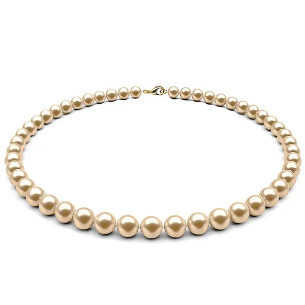 Colier Perle Naturale Crem, 7-8 mm, cu Inchizatoare Aur 14K (aur 585) KASKADDA